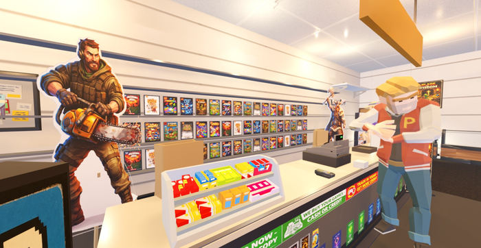 Behind the counter detail