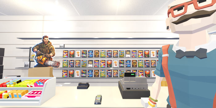 Store counter front view