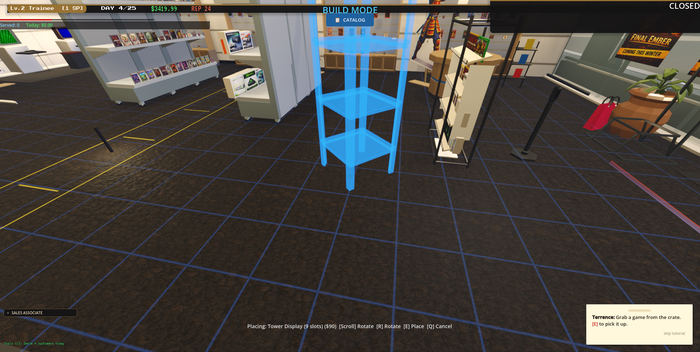 Furniture placement mode