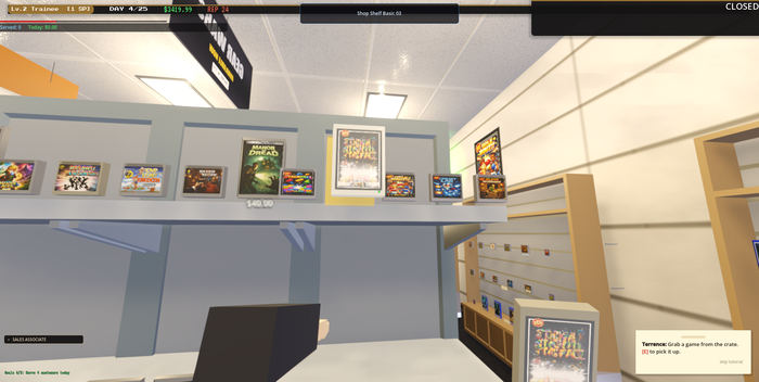 Shelf stocking gameplay
